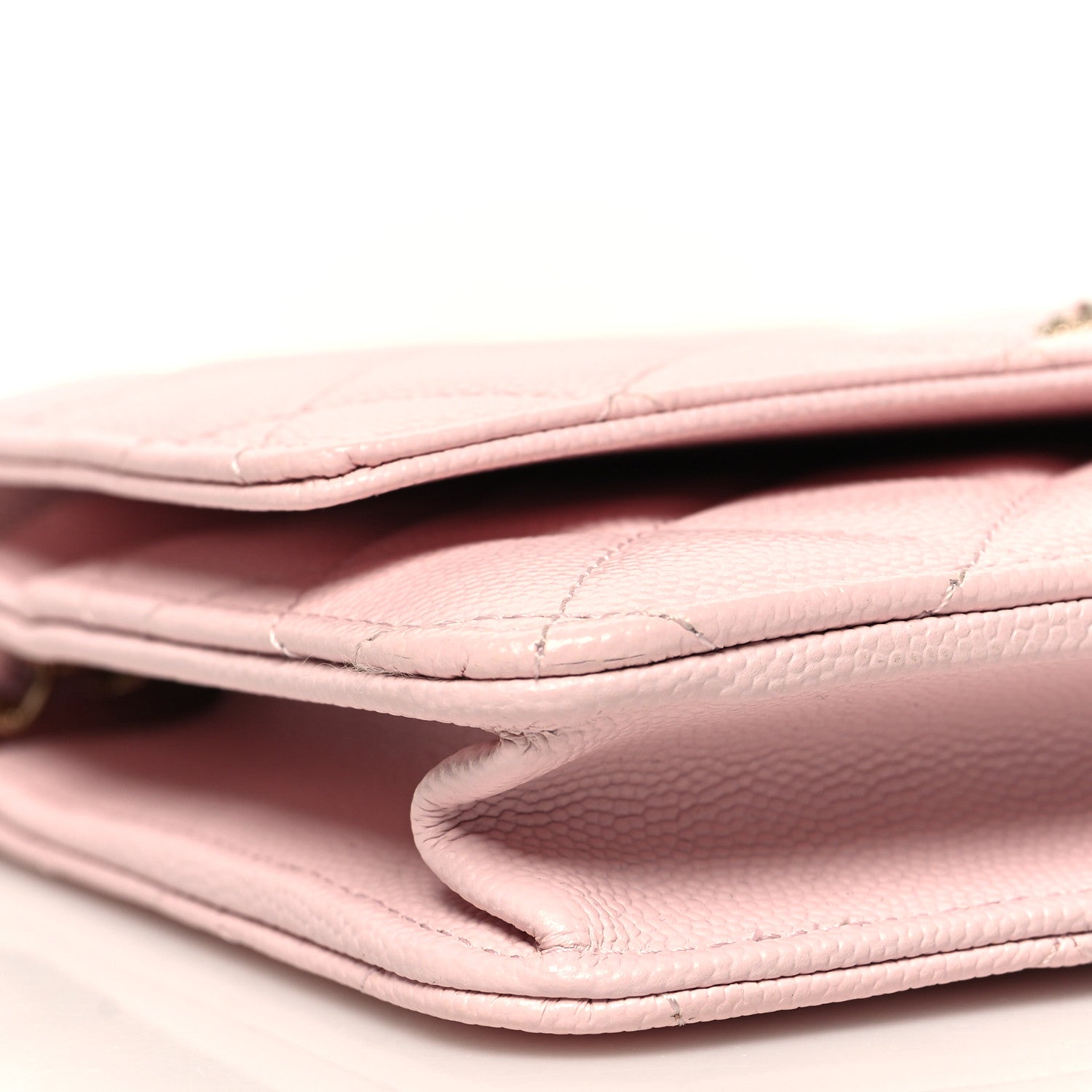 Chanel Caviar Quilted Crystal CC Wallet On Chain WOC Light Pink 10 of 12