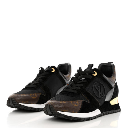 Louis Vuitton Suede Monogram Run Away Sneakers 39 Black 3 of 10