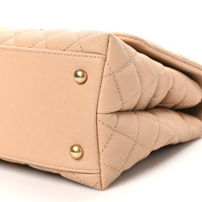 Chanel Caviar Lizard Embossed Quilted Small Coco Handle Flap Beige 10 of 11