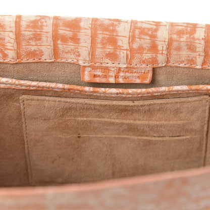 Nancy Gonzalez Crocodile Clutch Orange White 9 of 9