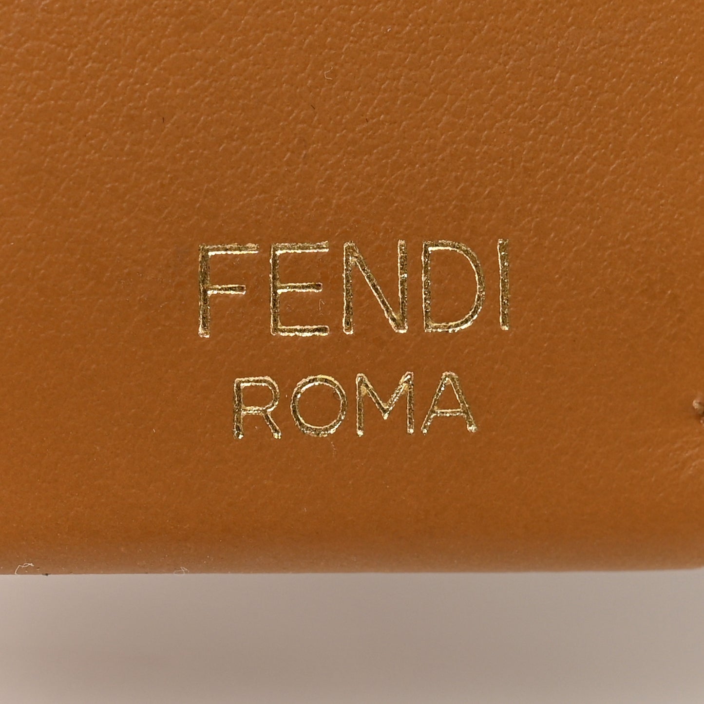 Glazed Fabric Vitello Century FF 1974 Stamp Patch Mini Peekaboo Defender Cover Mogano Panna Caramello