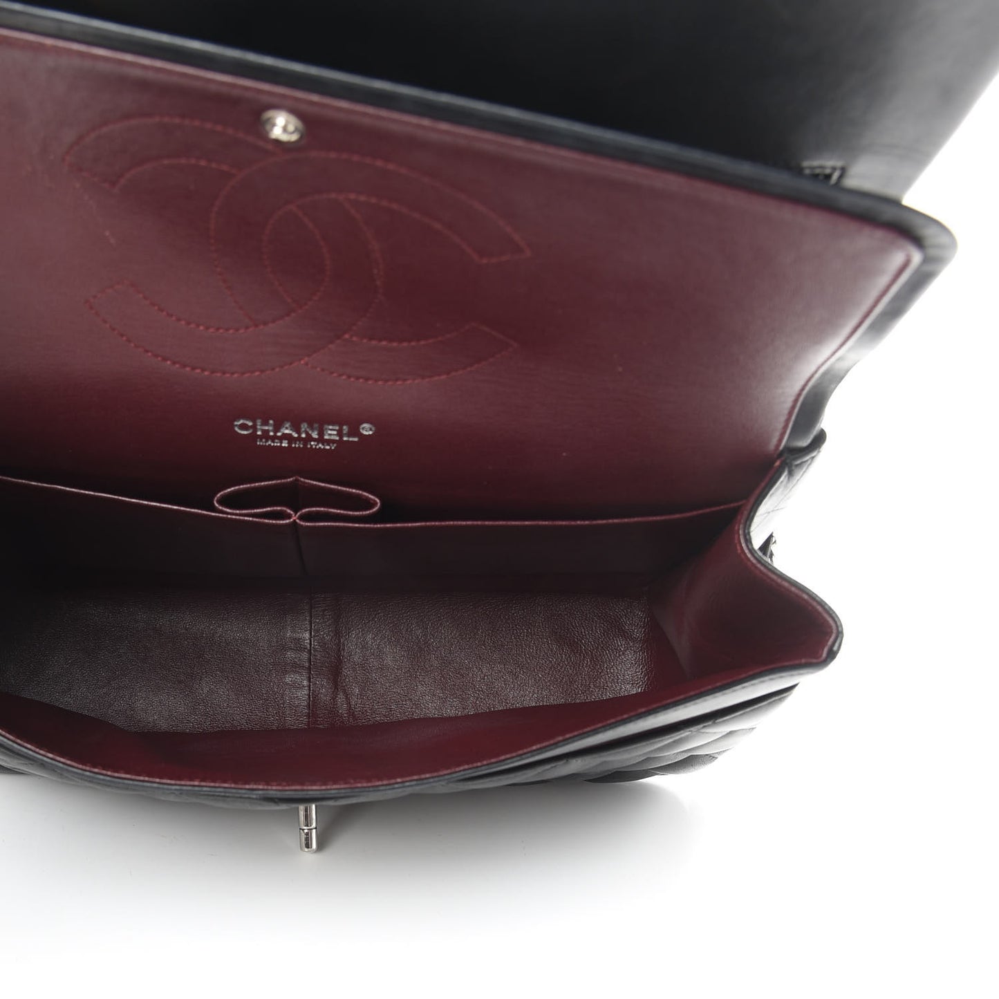 Lambskin Quilted Jumbo Double Flap Black