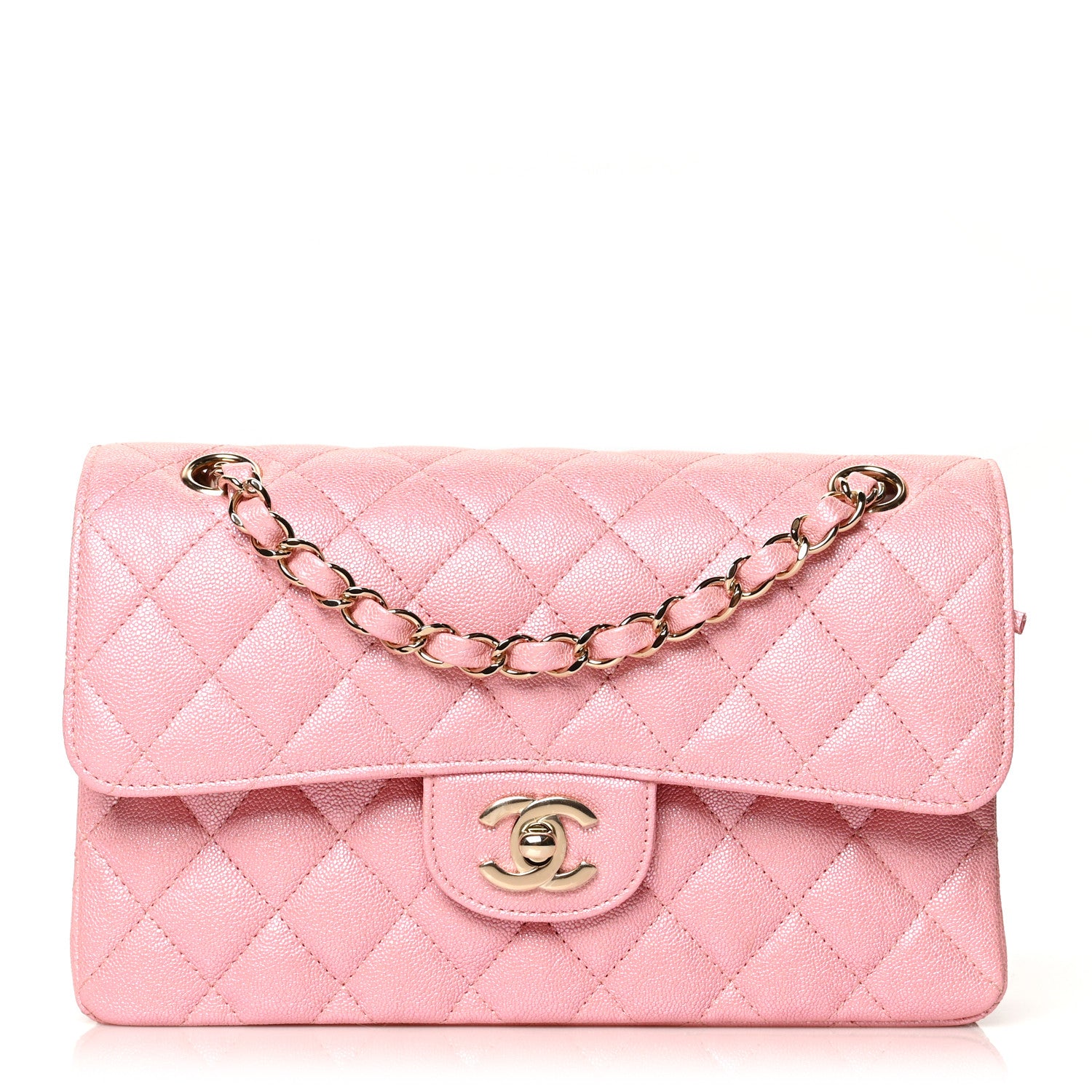 Chanel Iridescent Caviar Quilted Small Double Flap Pink 1 of 11