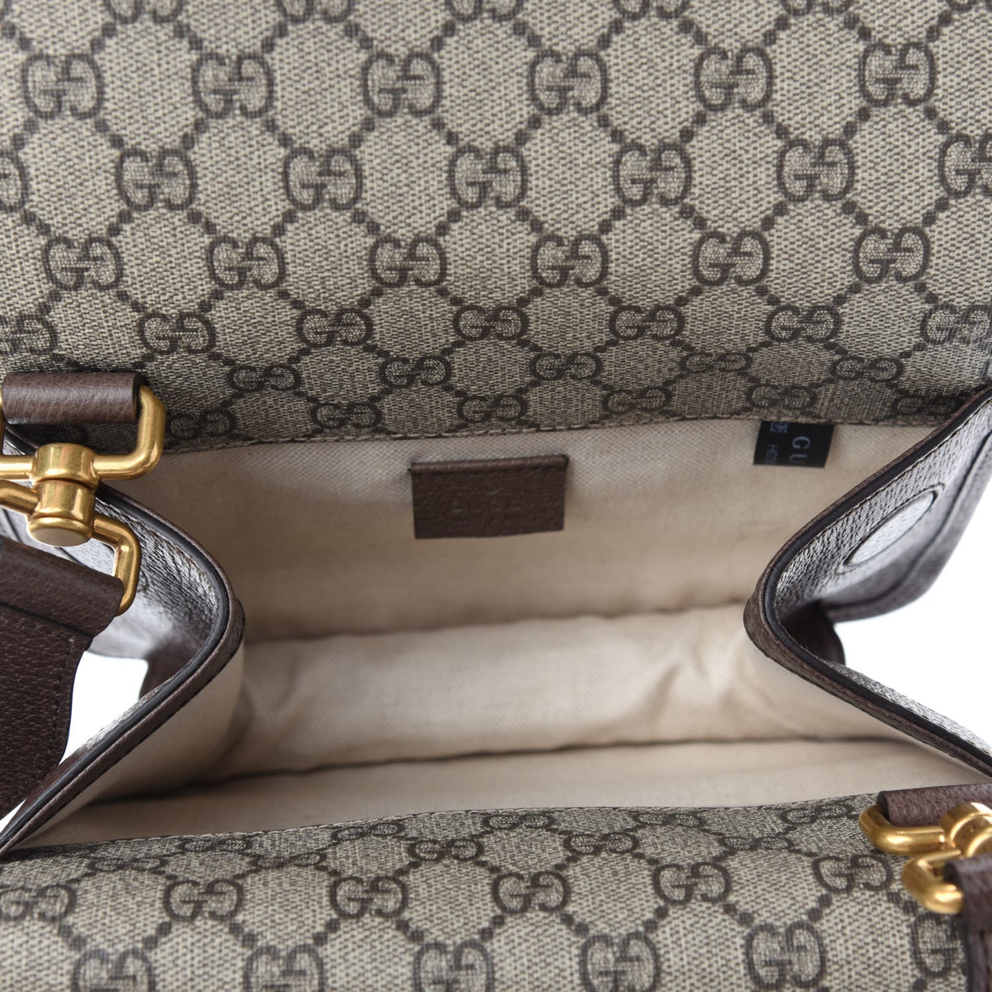 GG Supreme Monogram Web Small Neo Vintage Double Flap Messenger Bag Beige New Acero