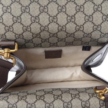 Gucci GG Supreme Monogram Web Small Neo Vintage Double Flap Messenger Bag Beige New Acero 5 of 12