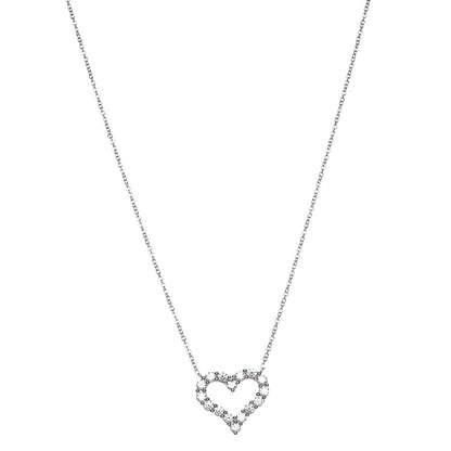 Tiffany Platinum Diamond Small Heart Pendant Necklace 1 of 7
