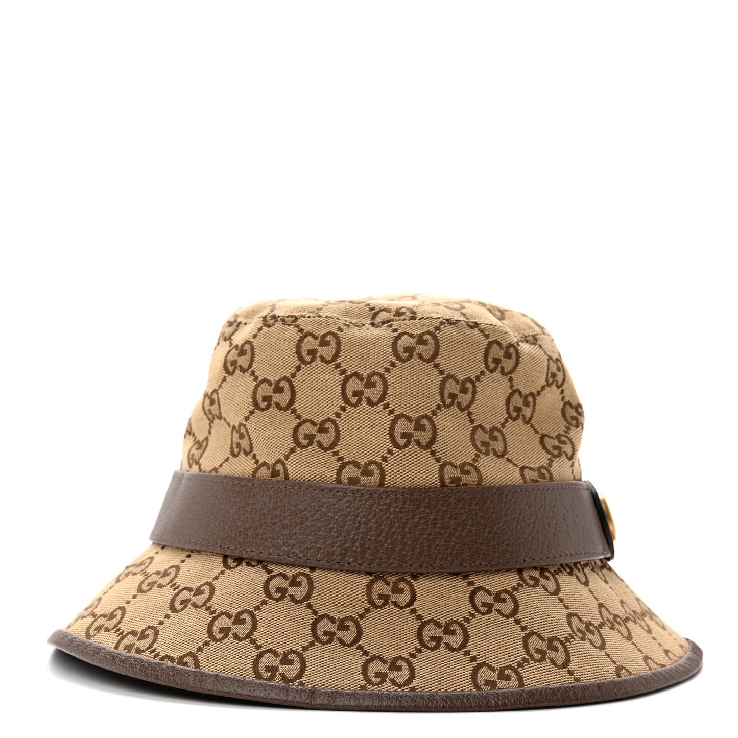Monogram Textured Dollar Calfskin GG Jago Bucket Hat S Cacao Beige