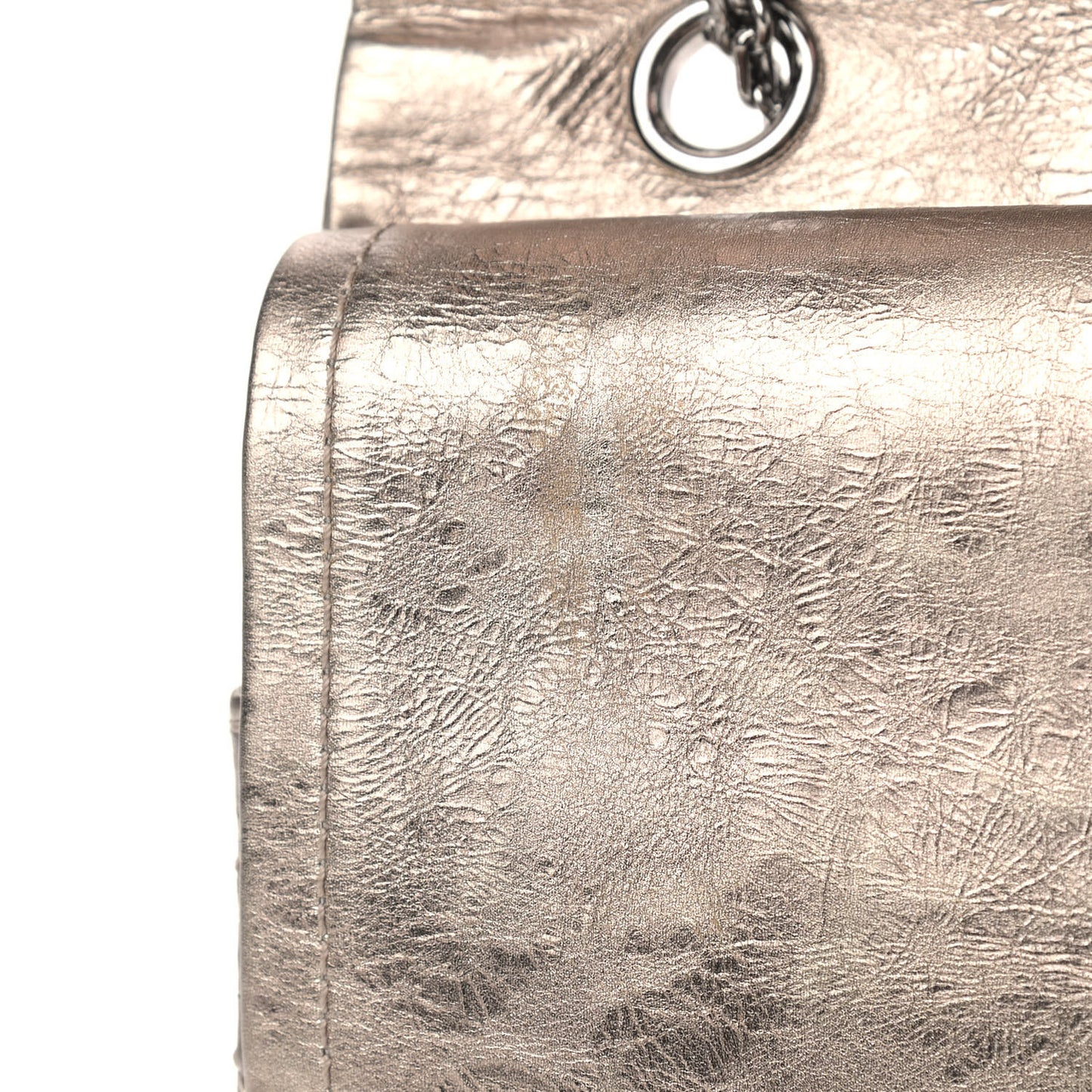 Metallic Aged Calfskin Quilted 2.55 Reissue 228 Flap Pewter