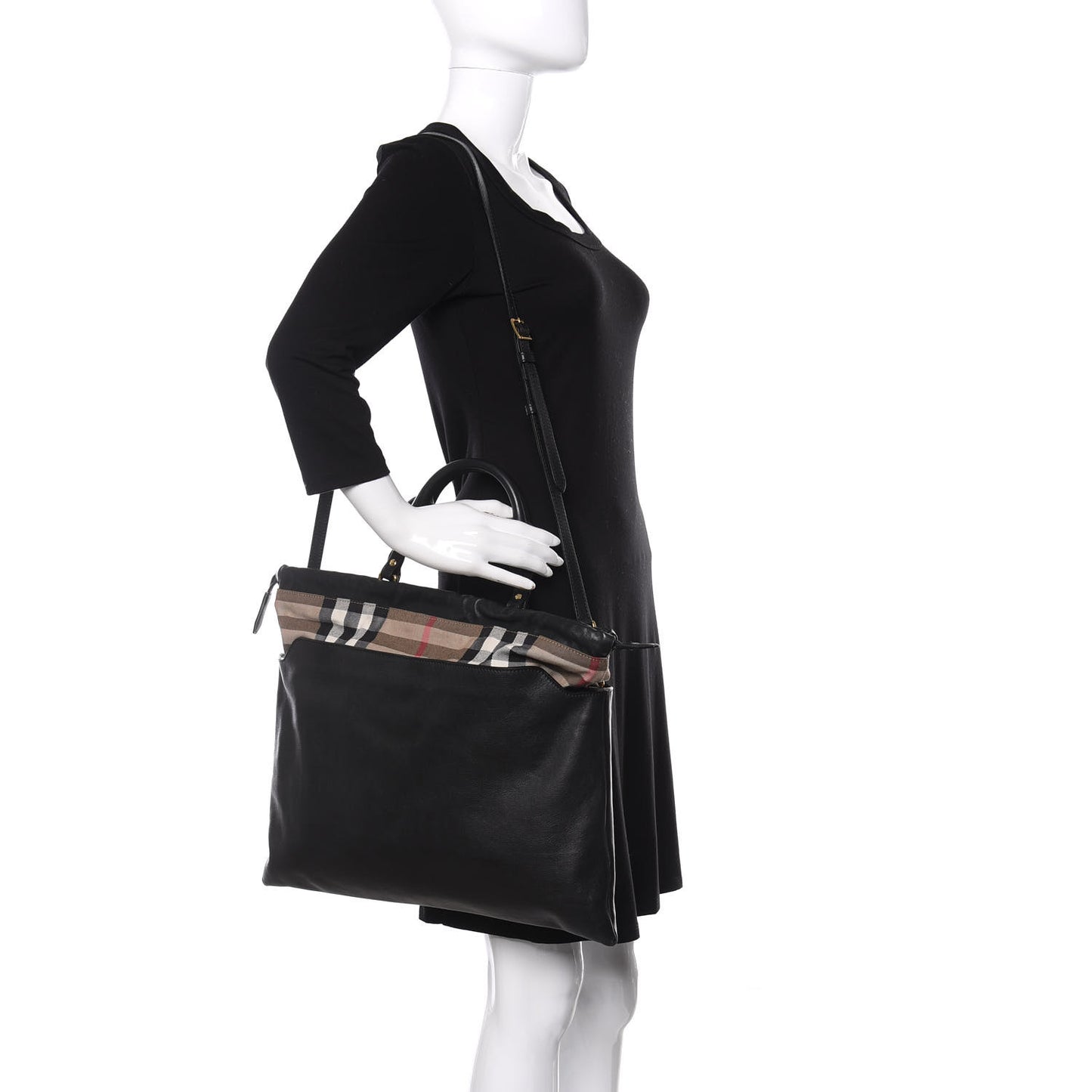 Calfskin House Check Big Crush Black
