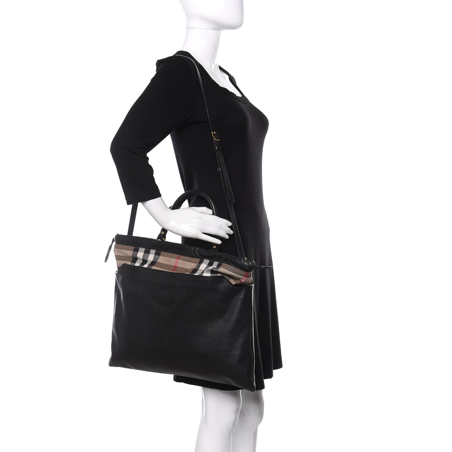 Burberry Calfskin House Check Big Crush Black 2 of 9