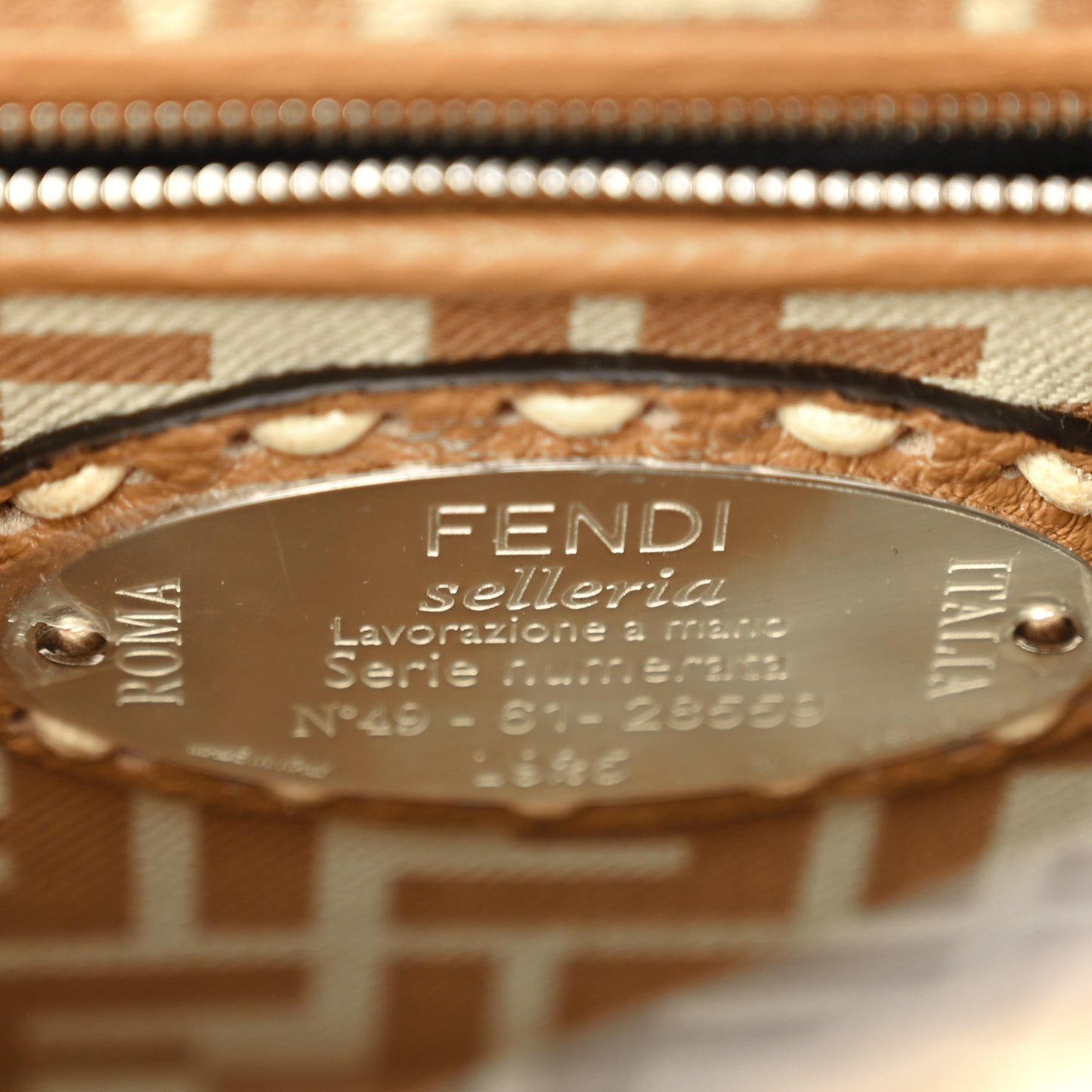 Cuoio Romano Canvas Pequin Striped Selleria Mini Peekaboo Iconic Satchel Beige Sand