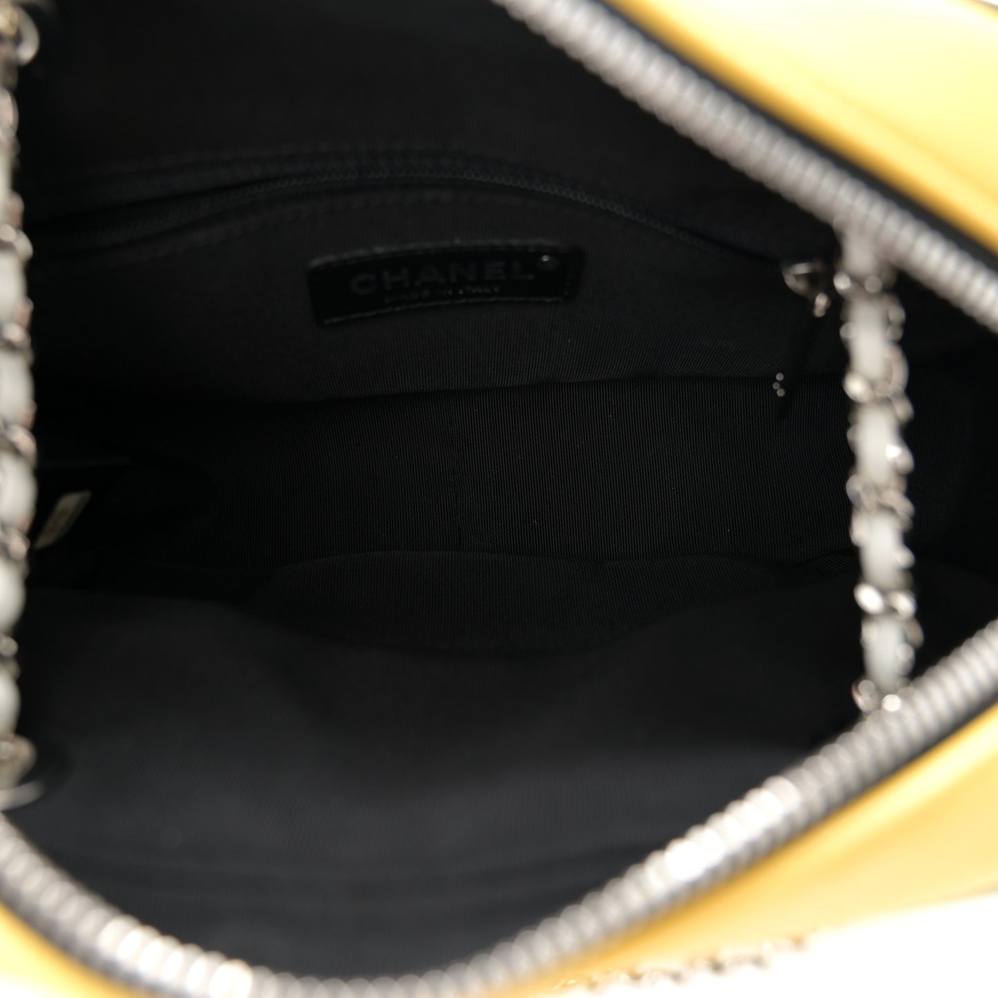 Calfskin Quilted Cuba Camera Bag White Multicolor