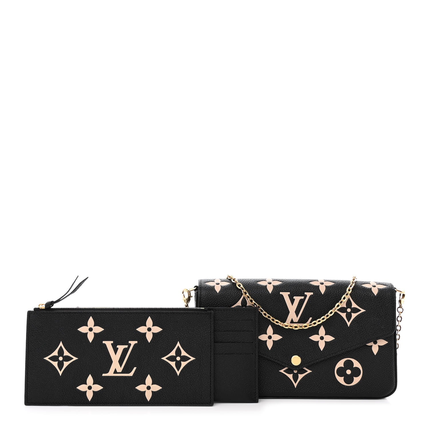 Louis Vuitton Empreinte Monogram Giant Felicie Pochette Black Beige 1 of 13