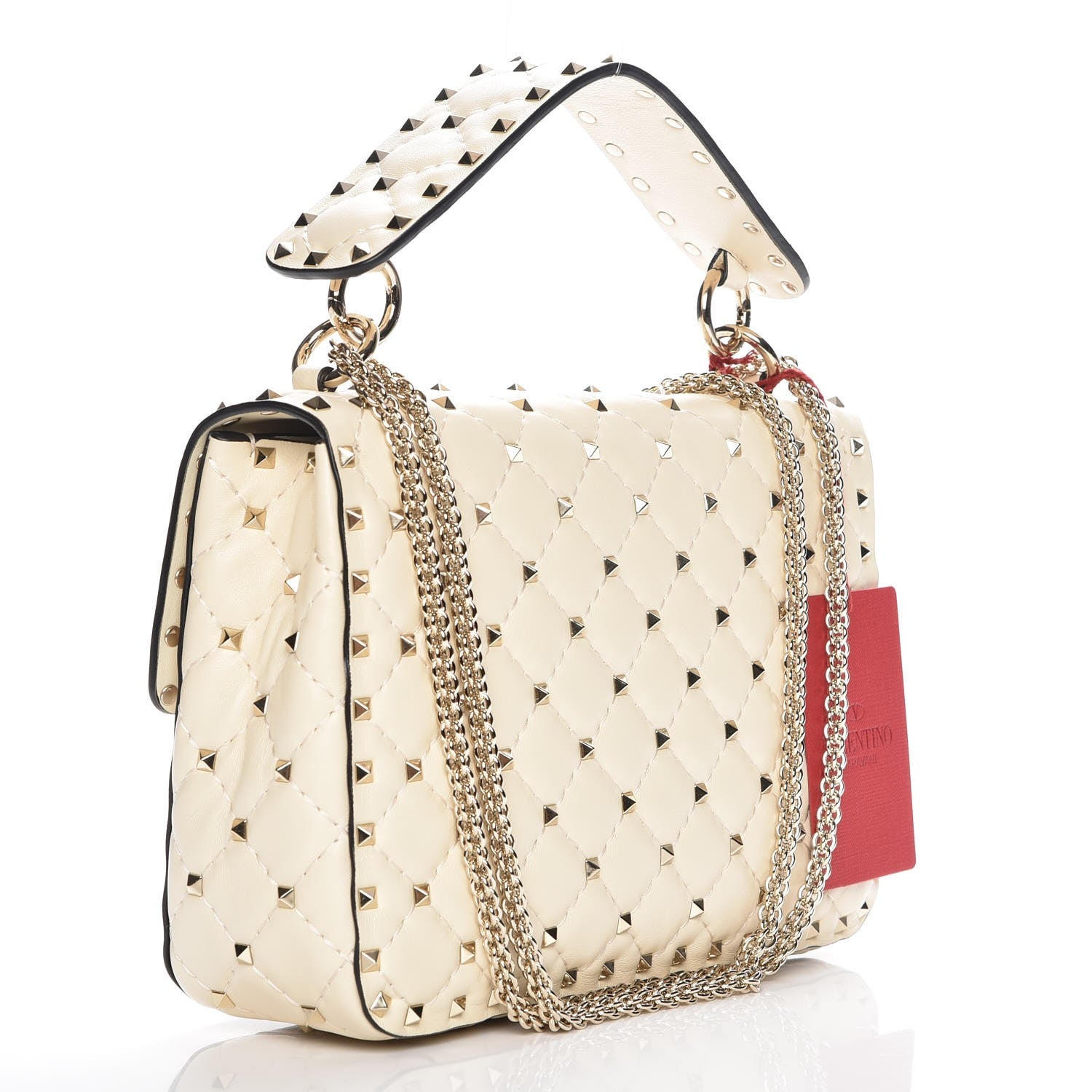Valentino Garavani Nappa Medium Rockstud Spike Shoulder Bag Light Ivory 3 of 6