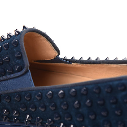 Christian Louboutin Velvet Spikes Mens Roller Boat Flats 45 Quartz 11 of 18