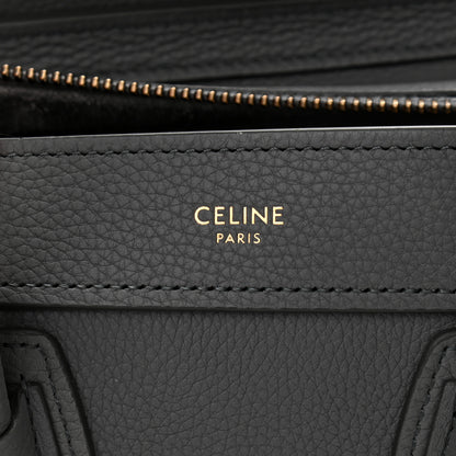 Celine Drummed Calfskin Nano Luggage Kohl 5 of 11