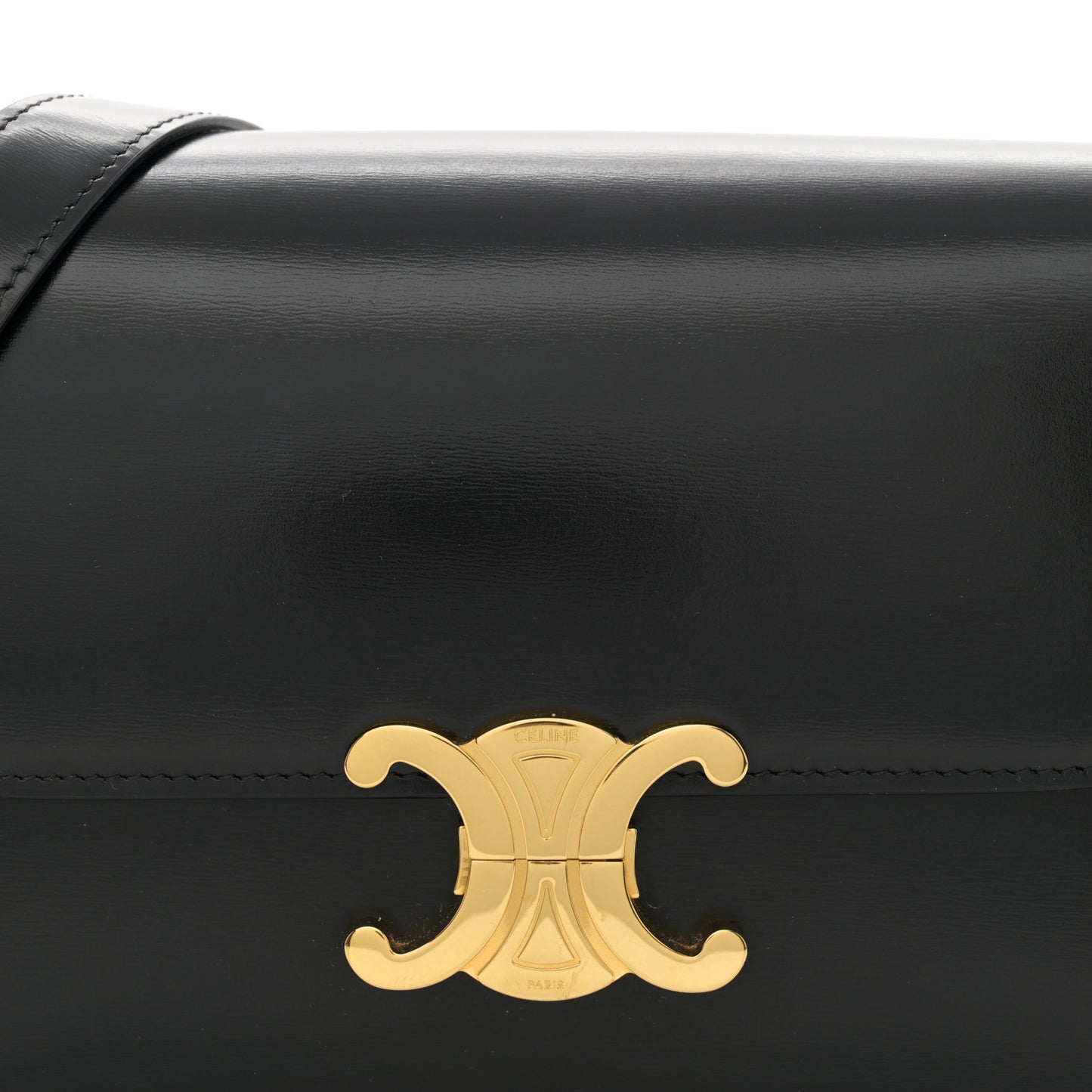 Shiny Calfskin Medium Triomphe Black