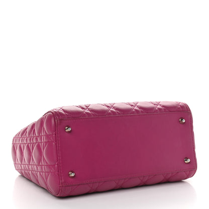Christian Dior Lambskin Cannage Medium Lady Dior Fuchsia 3 of 10