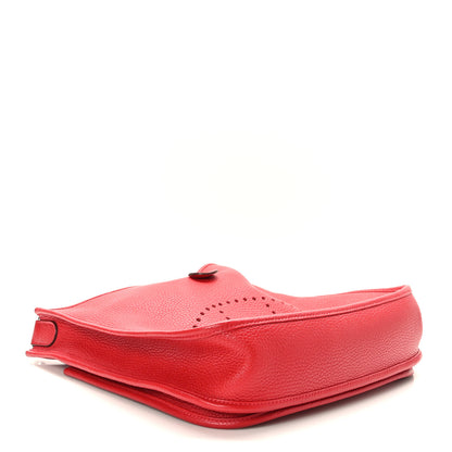 Hermes Taurillon Clemence Evelyne III PM Rouge Casaque 4 of 9