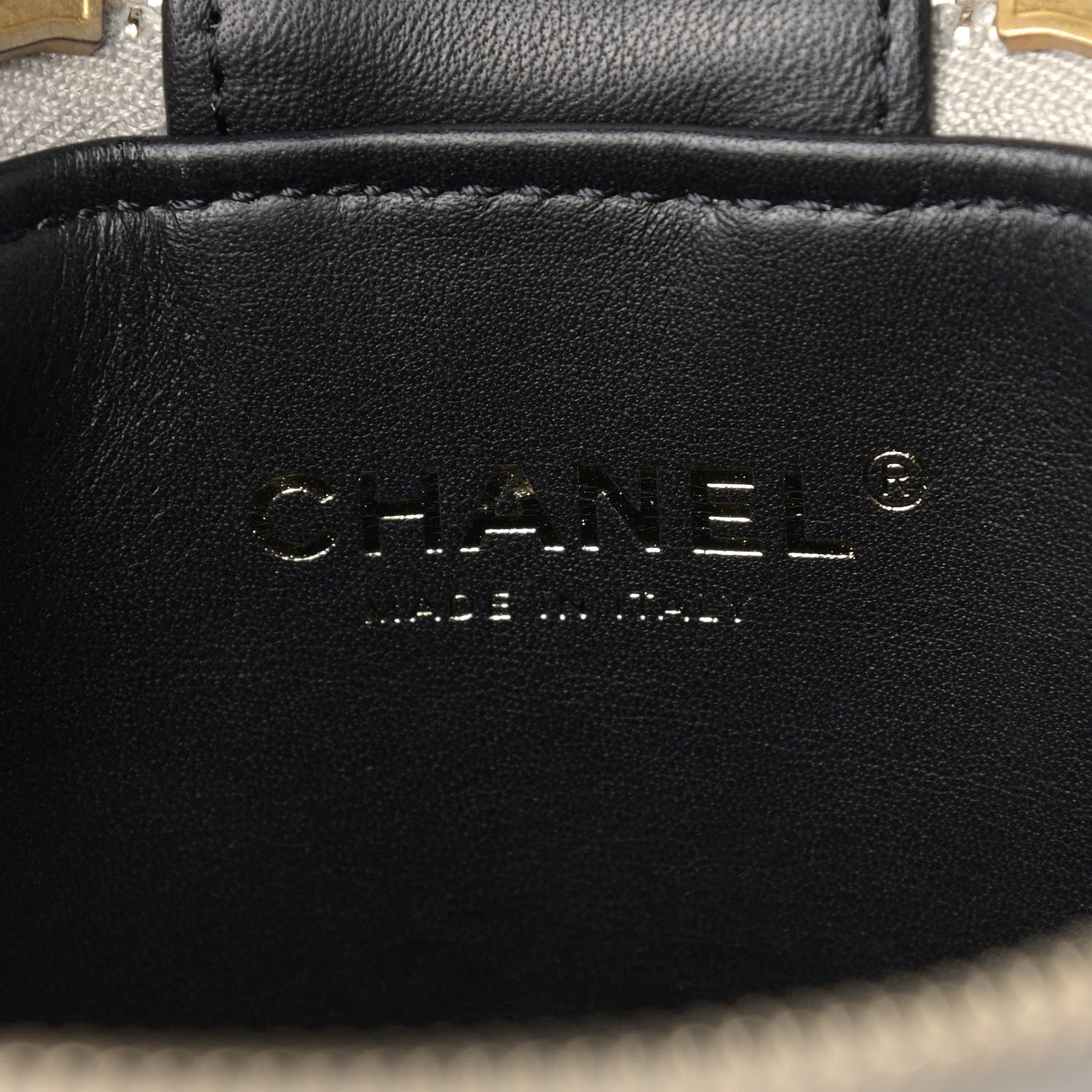 Chanel Metallic Lambskin Quilted Side Note Vanity Grey 6 of 10