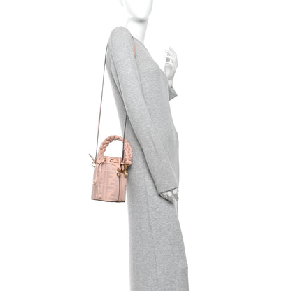 Fendi Canvas Nappa F is Fendi FF Embroidered Mini Mon Tresor Bucket Bag Baby Pink 2 of 10