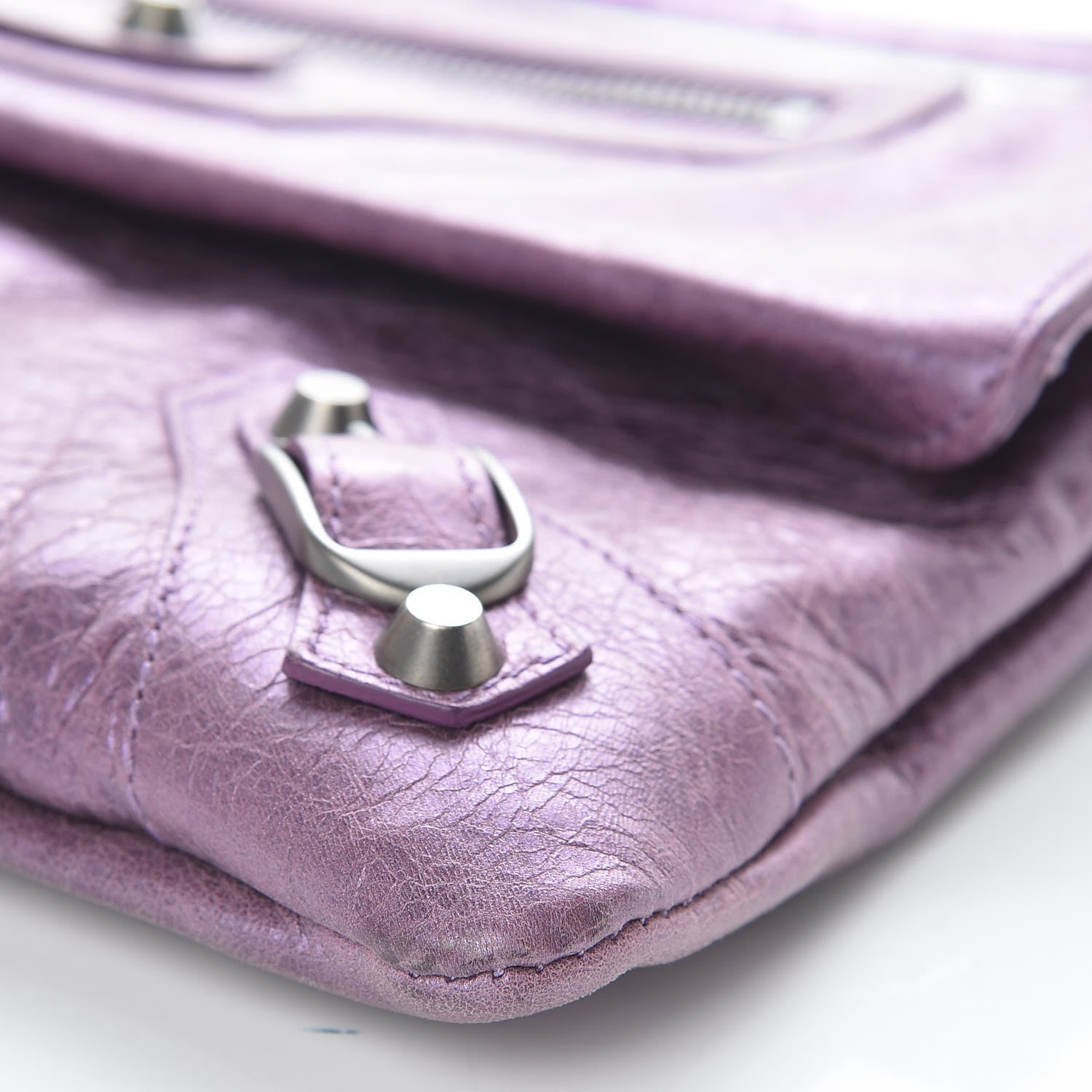 Balenciaga Agneau Classic Hardware Envelope Clutch Metallic Purple 11 of 11