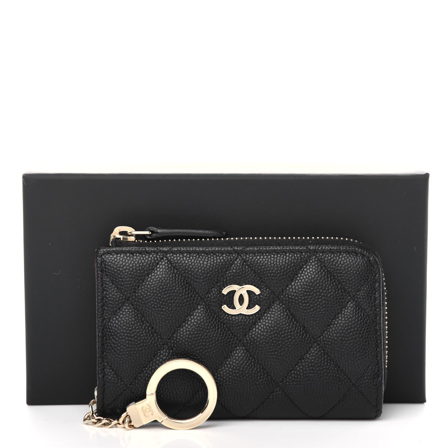 Chanel Caviar Quilted Key Holder Case Black 7 of 7