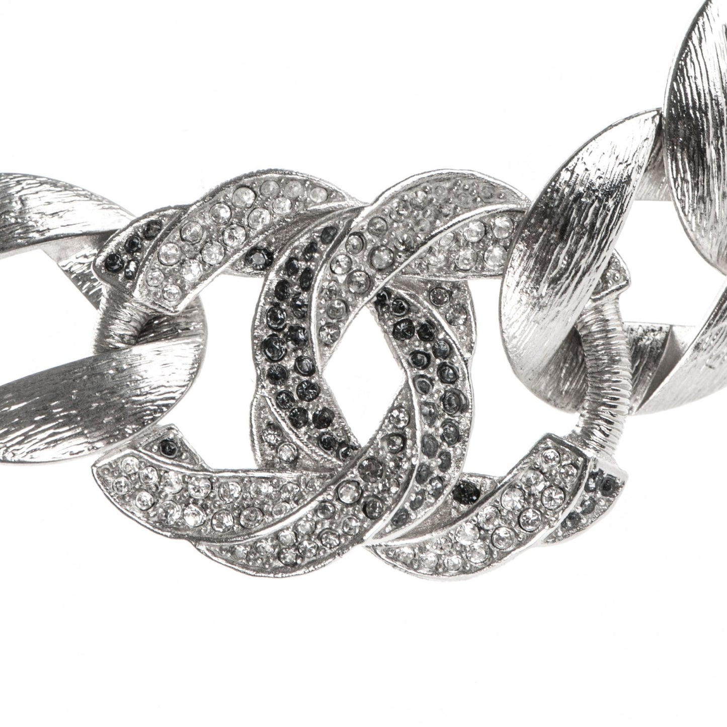 Crystal CC Chain Link Choker Necklace Grey