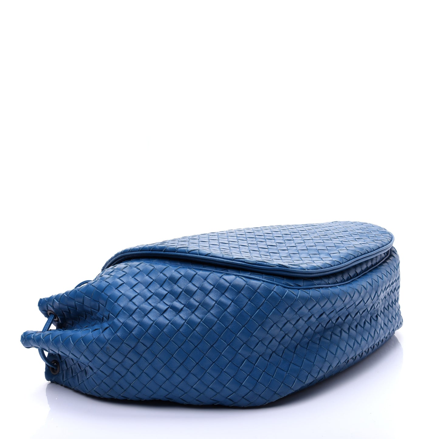 Nappa Intrecciato Shoulder Bag Cobalt Blue