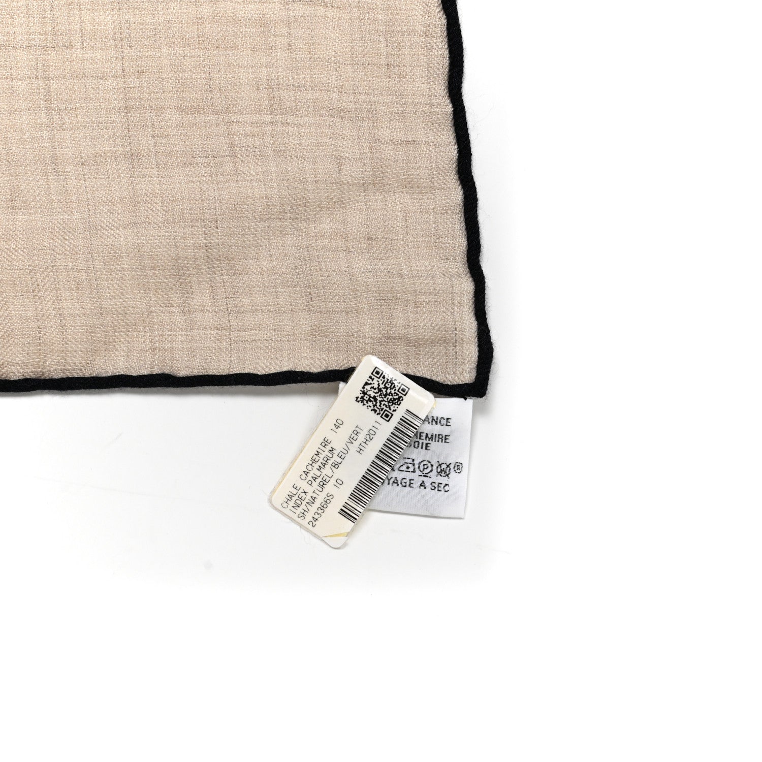 Hermes Cashmere Silk Index Palmarum Finesse Shawl 140 Naturel Bleu 6 of 6