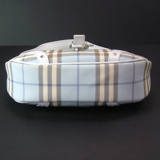 Burberry Bluebell Check Plaid Hobo Blue 5 of 11