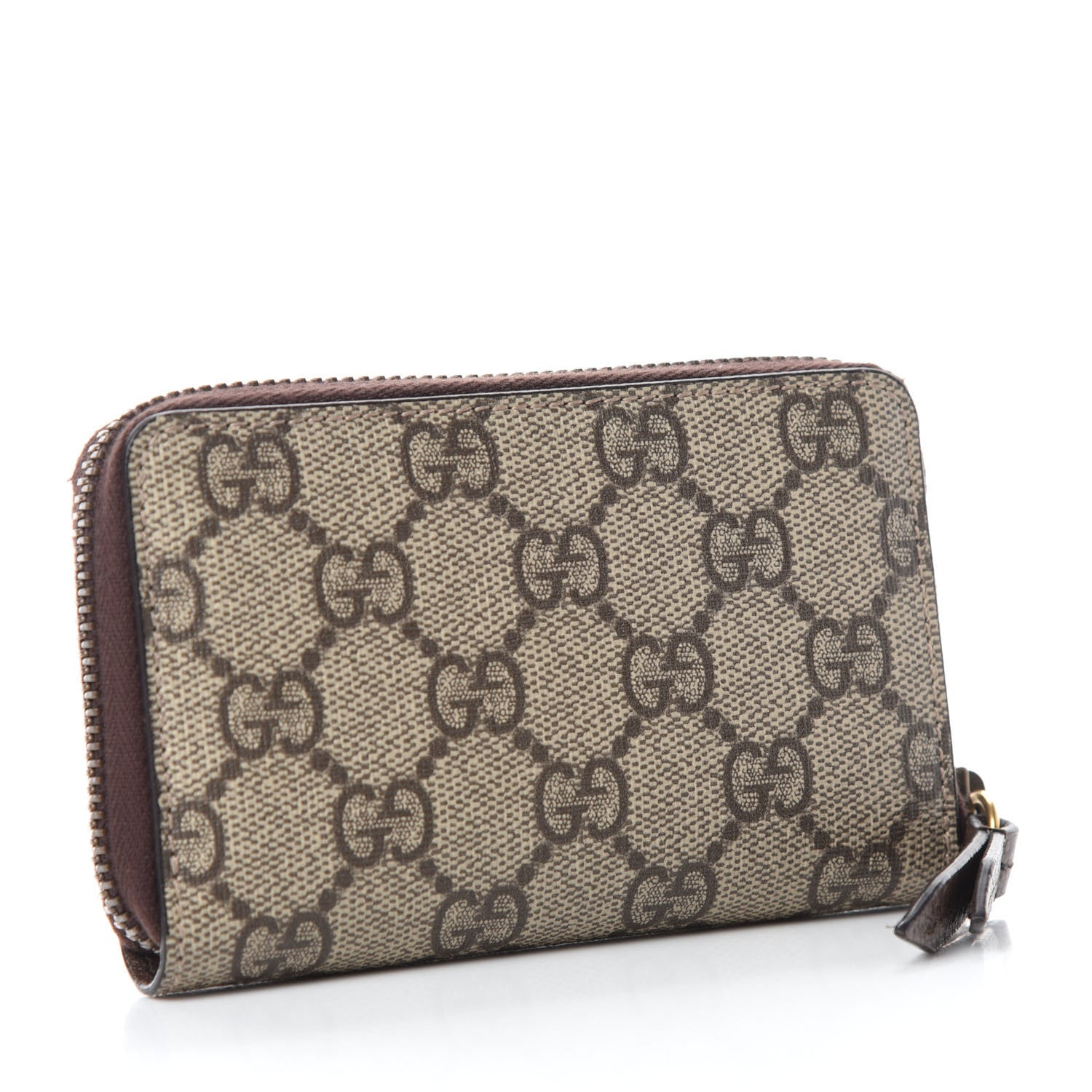 Gucci GG Supreme Monogram Neo Vintage Zip Around Card Case Beige Crop New Acero 3 of 6