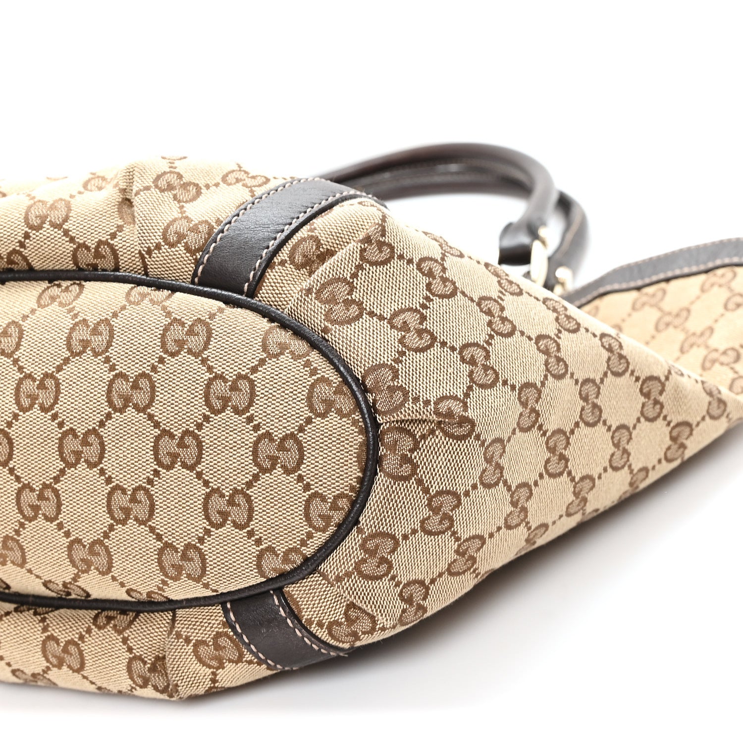 Gucci Monogram Medium D Gold Tote Bag Brown 10 of 10