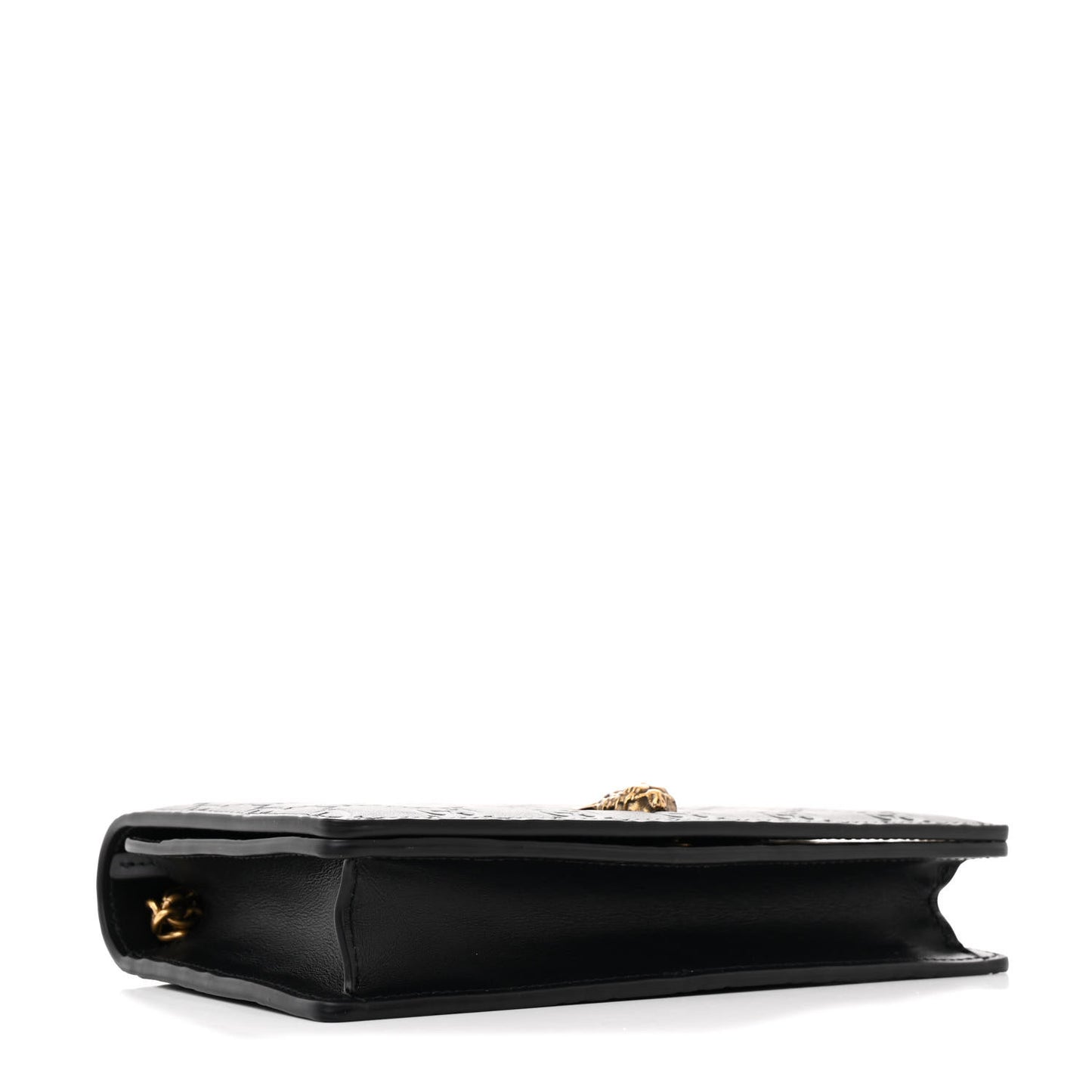 Guccissima Signature Crystal Cat Chain Wallet Black