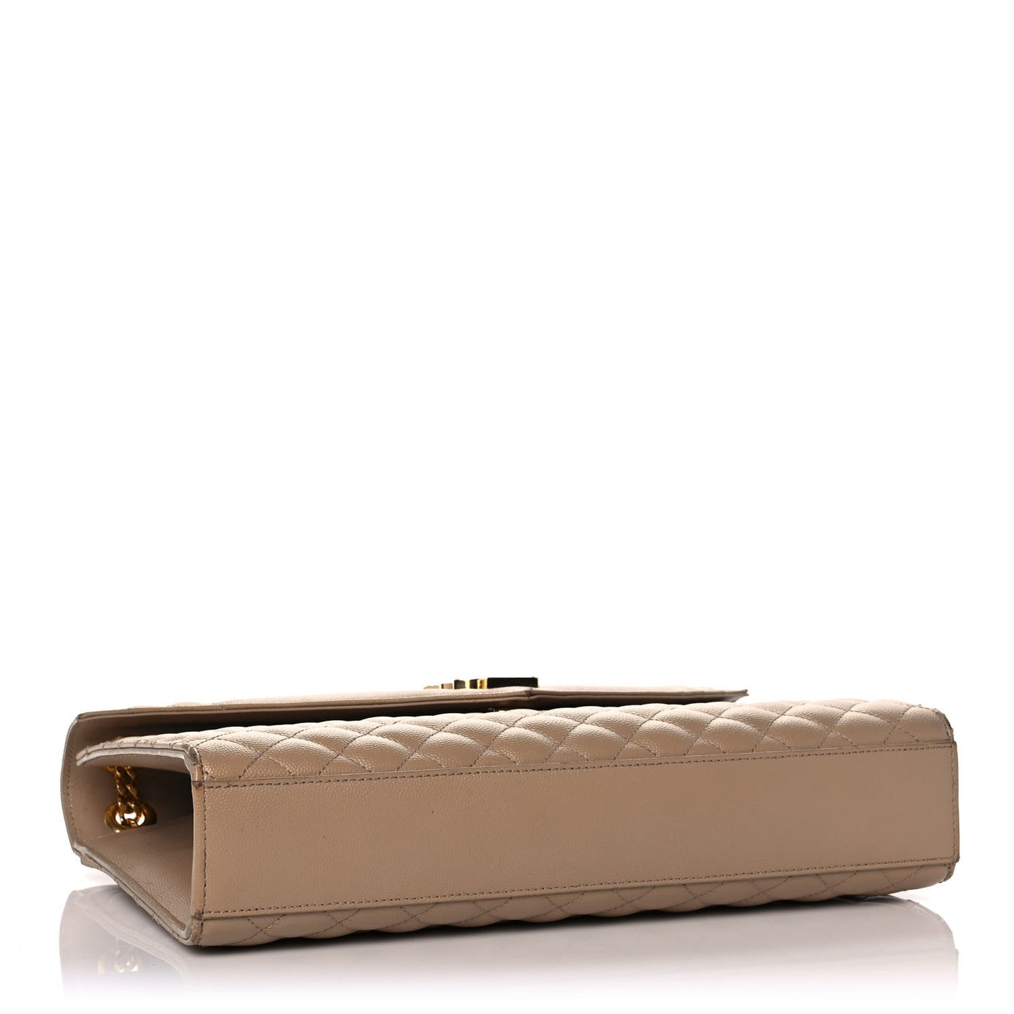 Grain De Poudre Mixed Matelasse Large Triquilt Monogram Satchel Dak Beige
