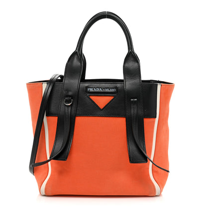 Prada Canapa Grace Lux Small Ouverture Top Handle Bag Papaya Black 1 of 18