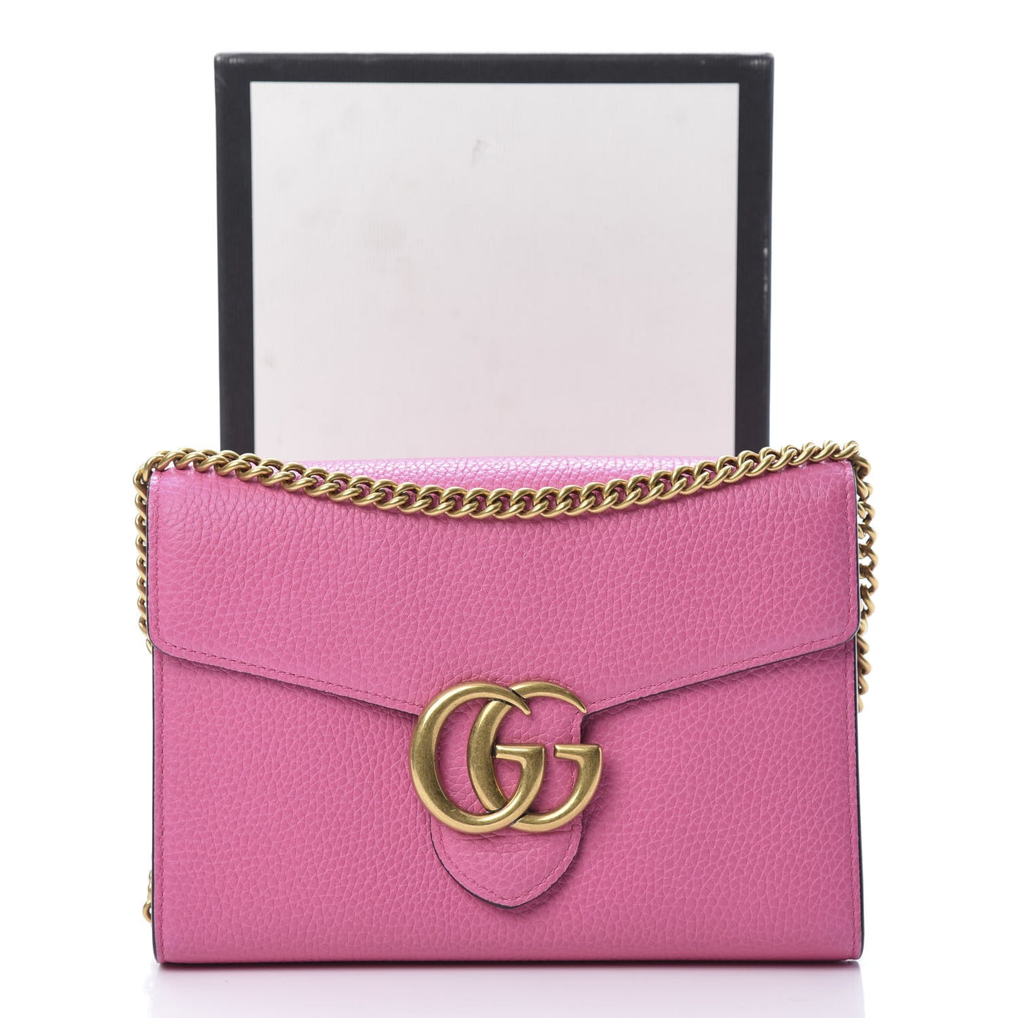 Cellarius Calfskin GG Marmont Chain Wallet Pink Tropical Flower