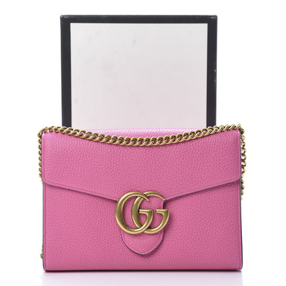 Gucci Cellarius Calfskin GG Marmont Chain Wallet Pink Tropical Flower 11 of 11