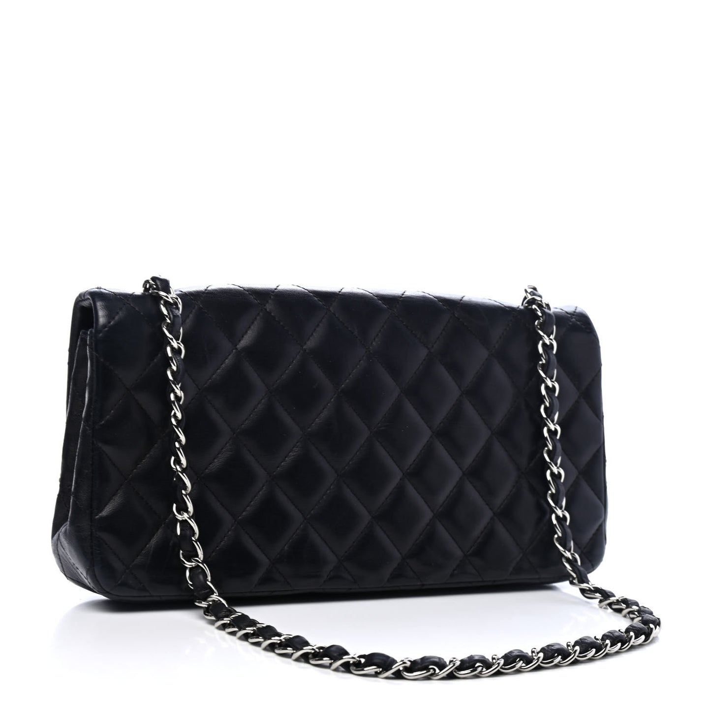 Lambskin Quilted East West Flap Black