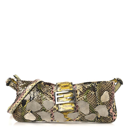 Fendi Snakeskin Mirror Baguette Shoulder Bag 1 of 9