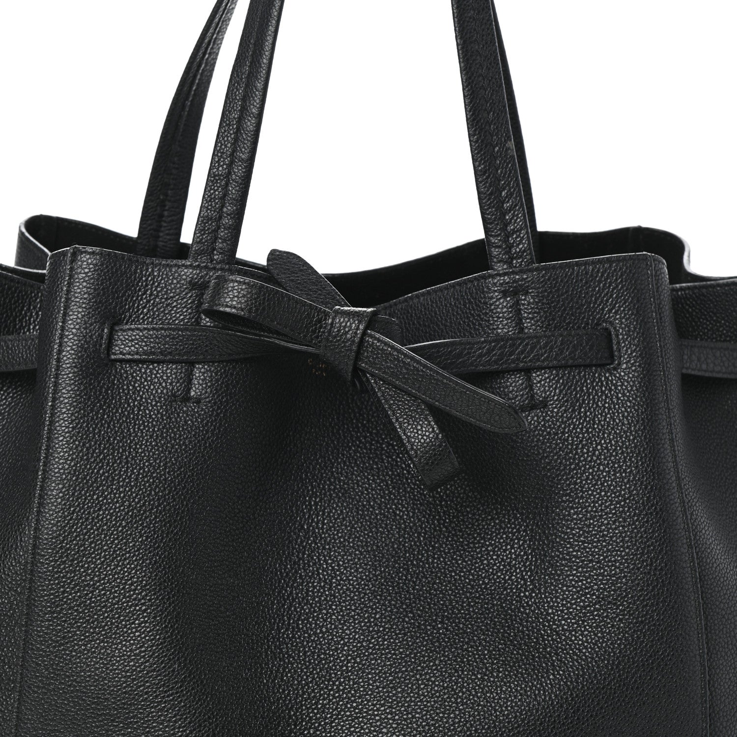 Celine Soft Grained Calfskin Small Belt Cabas Phantom Black 7 of 9