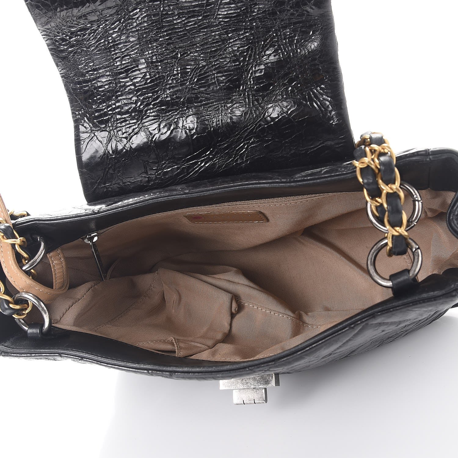 Chanel Glazed Crinkled Calfskin Medium East West Flap Black 5 of 10