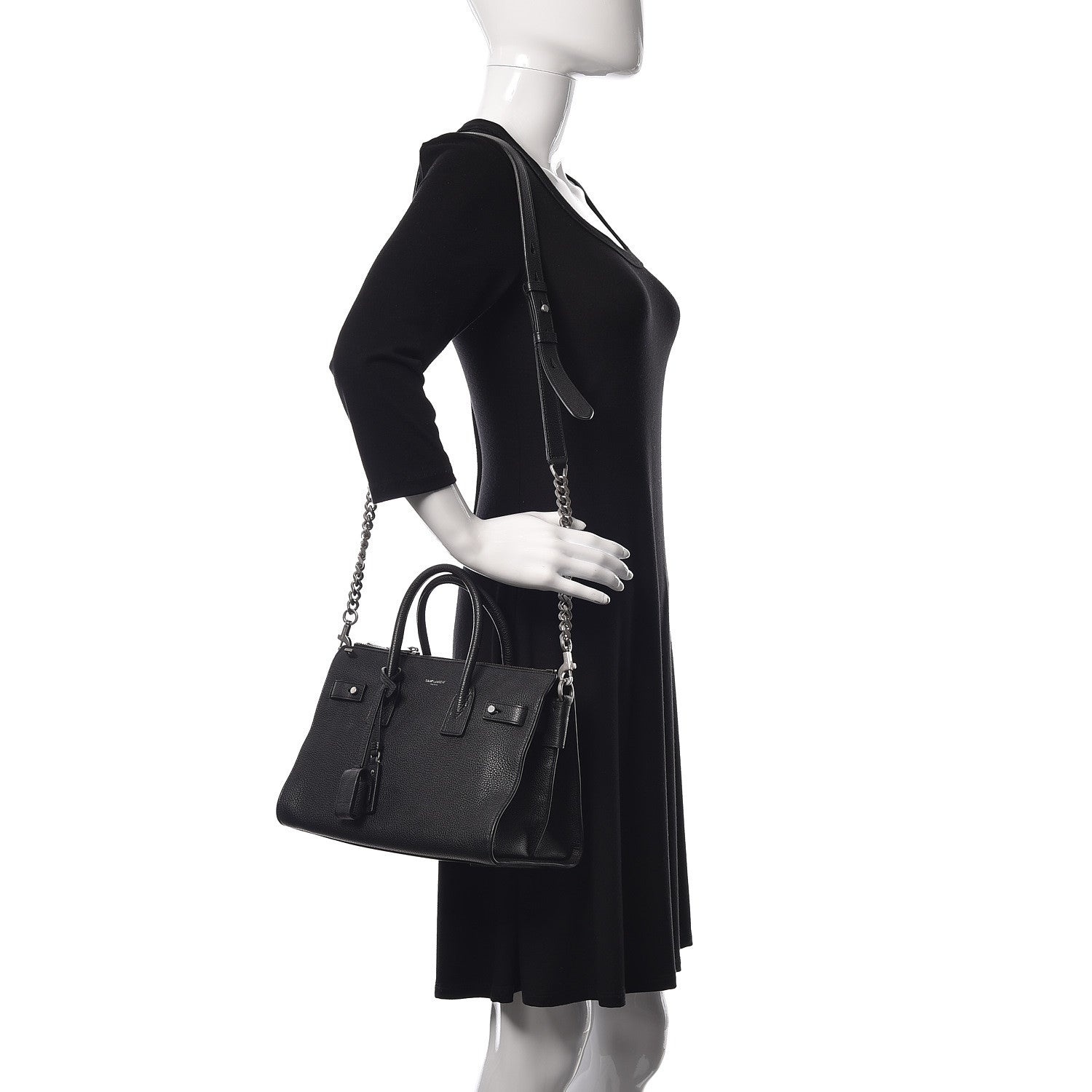 Saint Laurent Grained Calfskin Baby Supple Sac De Jour Black 2 of 11