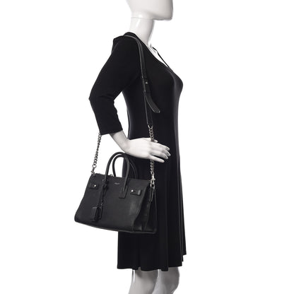 Saint Laurent Grained Calfskin Baby Supple Sac De Jour Black 2 of 11
