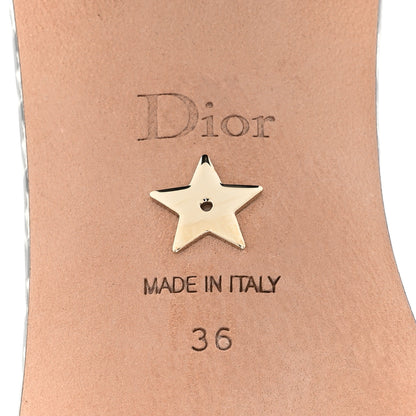 Christian Dior Canvas Embroidered Micro Houndstooth Dway 40mm Slide Sandals 36 Black White 6 of 9