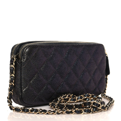 Chanel Iridescent Caviar Quilted Small Clutch With Chain Black 3 of 11