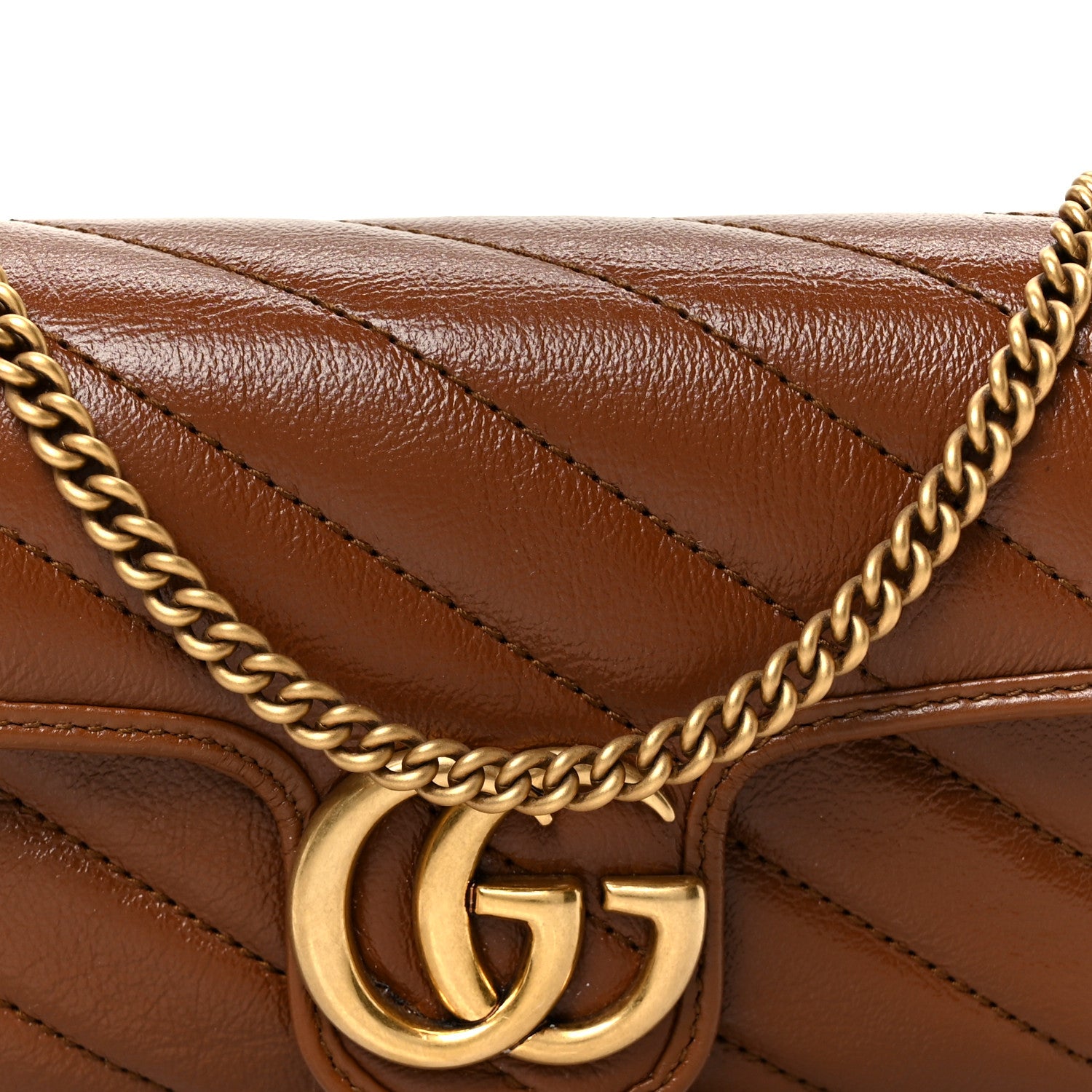 Gucci Azalea Calfskin Matelasse Diagonal Super Mini GG Marmont
