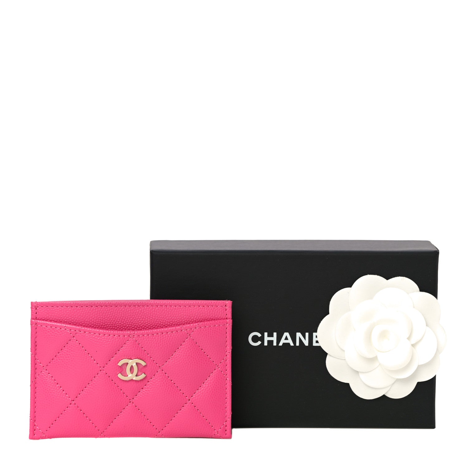 Chanel Caviar Quilted Card Holder Pink 12 of 12