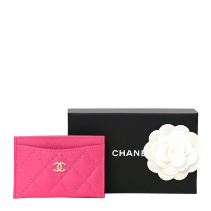 Chanel Caviar Quilted Card Holder Pink 12 of 12