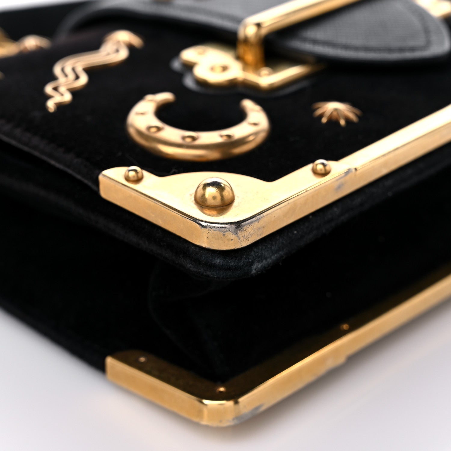 Prada Velvet Cahier Astrology Bag Black 7 of 15